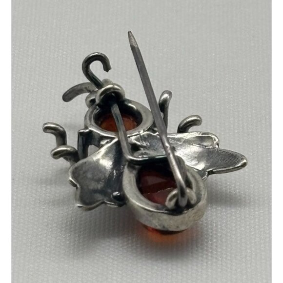 Vintage Sterling Silver .925 and Amber Bee Pin or Brooch, Marked "925" Unsigned~ - Picture 10 of 13
